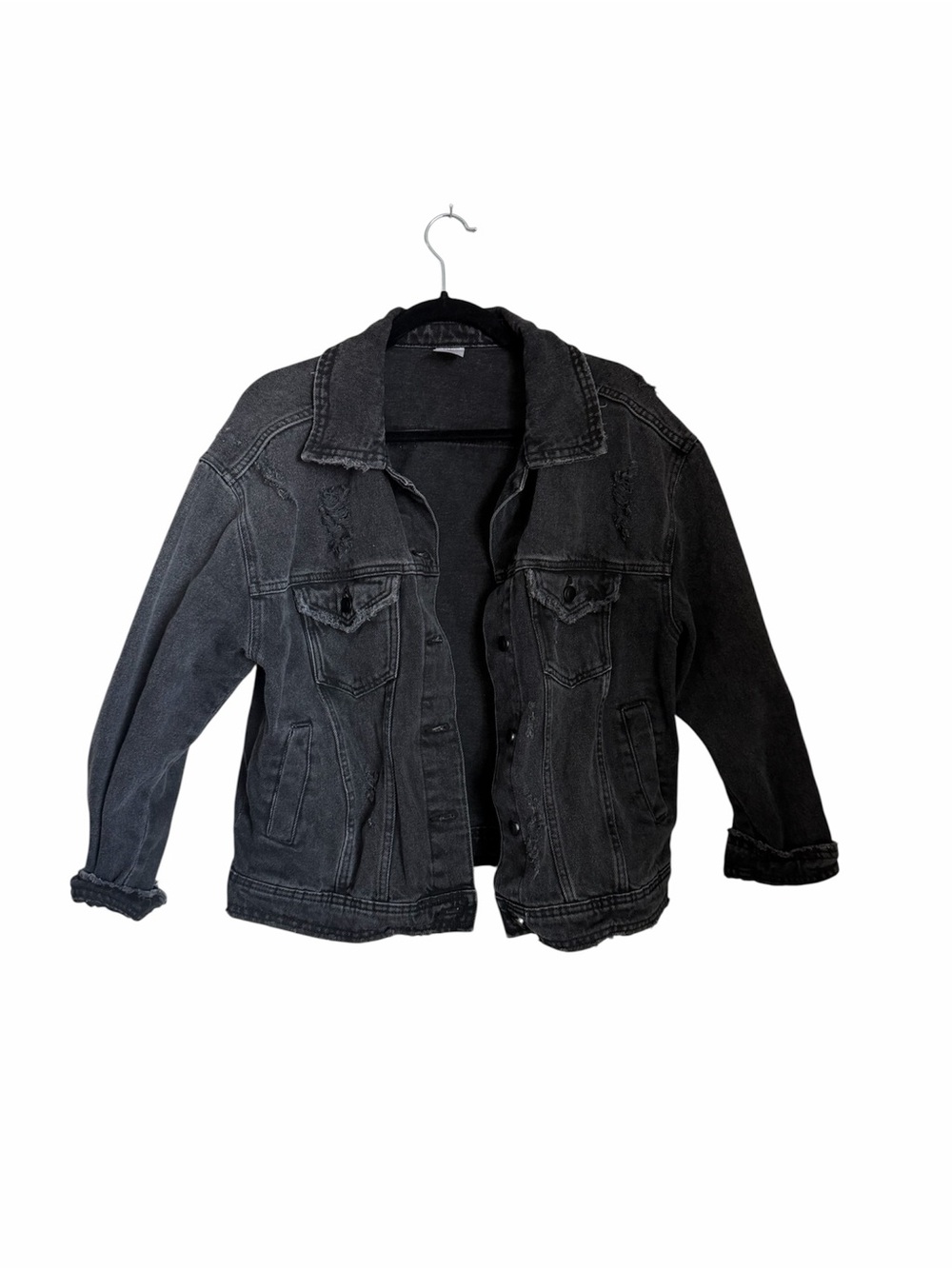 No Boundaries Black Washed Denim Jacket - Men's Casual Trucker